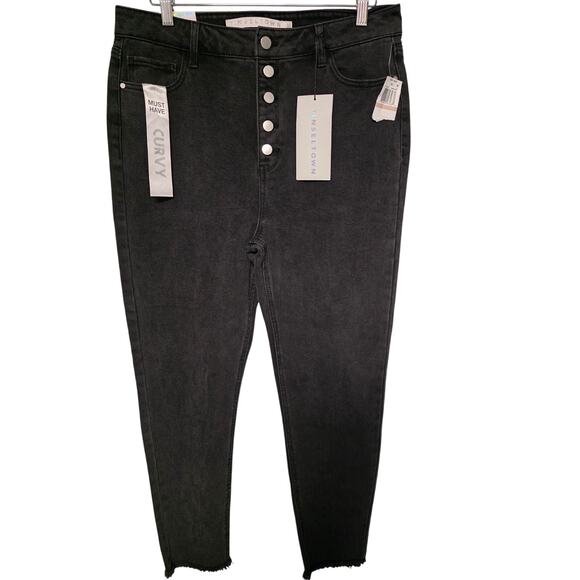 NWT Tinseltown Black High Rise Skinny Jeans Plus 15 RockerCore Grunge Vamp Fall - Picture 1 of 6